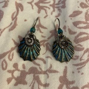 Beautiful teal shell women’s earrings